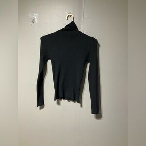 SHEIN Black Ribbed Knit Top turtleneck